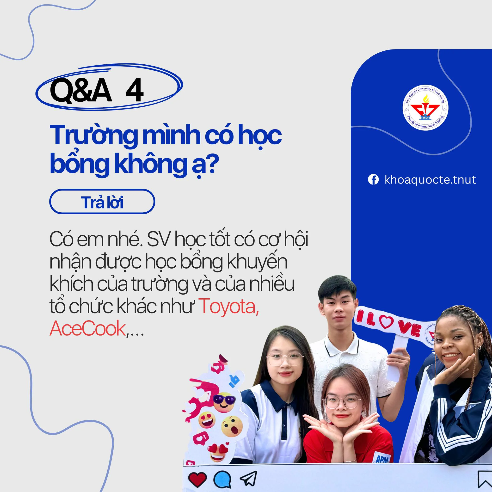 Trường mình có học bổng không?